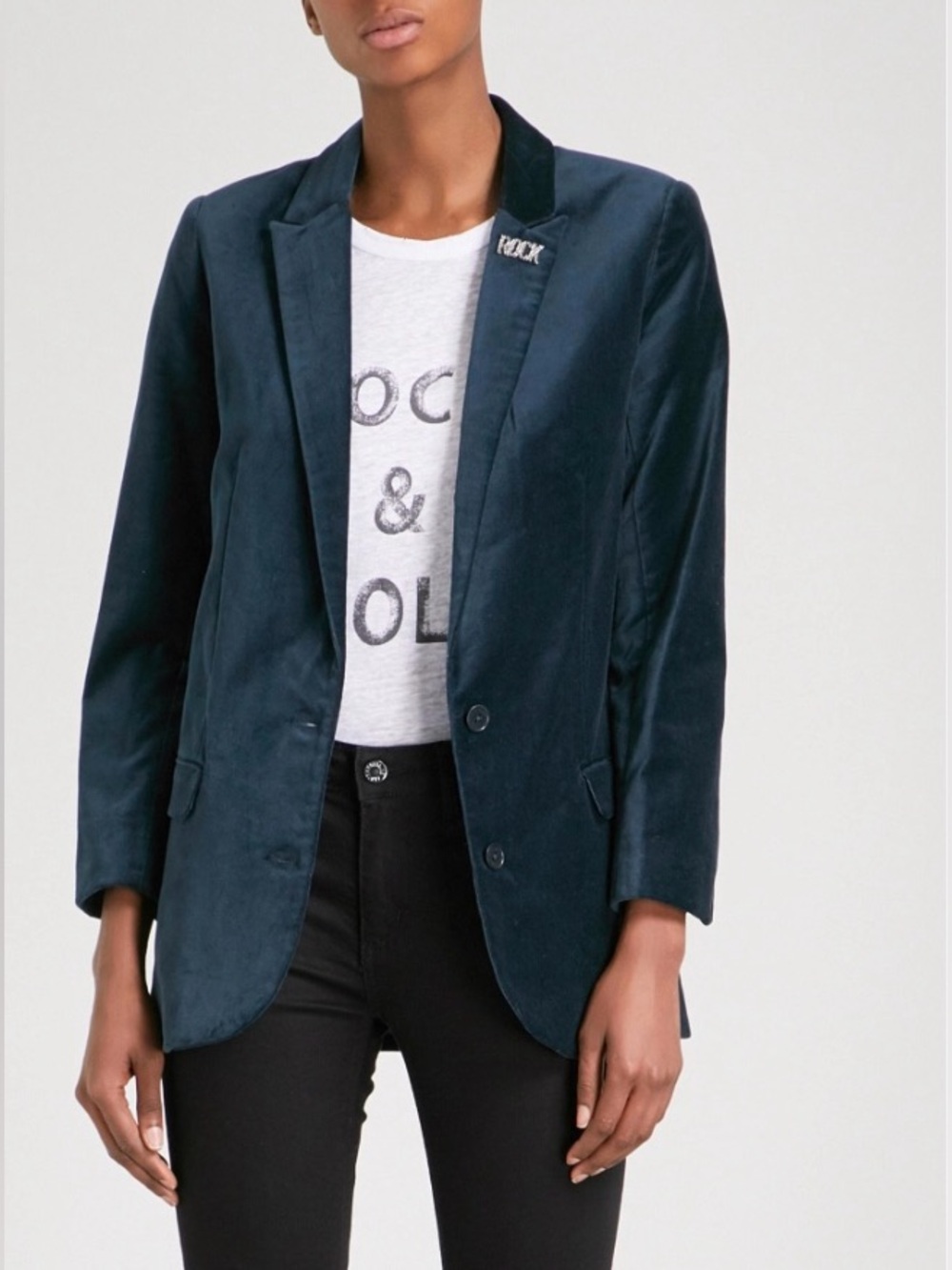 Zadig & Voltaire Viva Blue Velvet blazer. Size XS